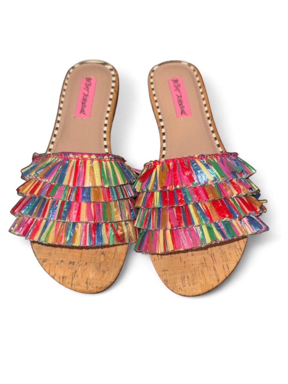 Betsey Johnson Multicolor Slide Sandals - size 6